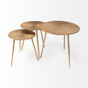Reva III Small 16L x 16W Gold Round Top Cast Aluminum Accent Table - Default Title