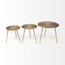 Reva I Large 24L x 24W Gold Round Top Cast Aluminum Accent Table - Default Title