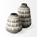 Delaney Large Gray Patterned Ceramic Vase - Default Title
