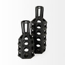 Brunel Large Black Drum-Shaped Ceramic Vase - Default Title