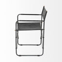 Direttore Black Iron Frame Black Leather Dining Chair - Default Title