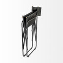 Direttore Black Iron Frame Black Leather Dining Chair - Default Title