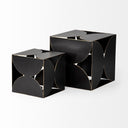 Darren Large 8L x 8W Black Metal Decorative Cube - Default Title