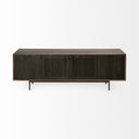 Grace I Two-Toned Brown Solid Wood TV Stand Media Console with Slated Doors TV up to 82 - Default Title