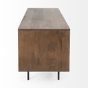 Grace I Two-Toned Brown Solid Wood TV Stand Media Console with Slated Doors TV up to 82 - Default Title