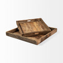 Carson Small 24L x 24W Brown Reclaimed Wood Tray - Default Title