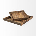 Carson Large 30L x 30W Brown Reclaimed Wood Tray - Default Title