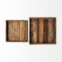 Carson Large 30L x 30W Brown Reclaimed Wood Tray - Default Title