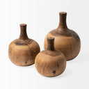 Afra Small Solid Wood Vase Shaped Decorative Object - Default Title