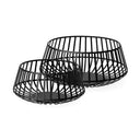 Emilio Set of 2 Black Metal Slated Bowls - Default Title