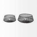 Emilio Set of 2 Black Metal Slated Bowls - Default Title