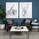 Nathan II 18 x 20 Square Top White Marble and Black Metal EndSide Table - Default Title