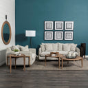 Roy II Frost Gray Upholstered and Brown Wood Frame Arm Chair - Default Title