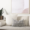 Linda 13 x 21 Navy And Cream With White Detail Decorative Pillow Cover - Default Title