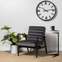 Ballatine II 15L x 15W x 27L White Marble Round Top White w Black Metal Base Accent Table - Default Title