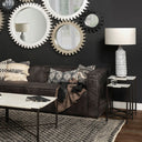 Lucas III Set of 2 15L x 15W 12L x 12W White Marble WBlack Iron Frame Accent Tables - Default Title