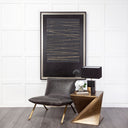 Flavelle II Black Leather Cushion Seat and Solid Iron Base Accent Chair - Default Title