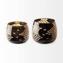 Mojave Small Black and Gold Detail Glass Vase - Default Title