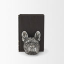 Bruno Set of 2 5L x 5W Silver American Bulldog Bookends - Default Title