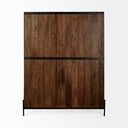 Glenn V 56L x 17W Dark Brown Wood w Cream Fabric Seat 3 Drawers Hall Tree - Default Title