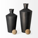 Asher Set of Two Black Metal Urns - Default Title
