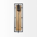 Cleo 169x571 Black Metal and Wood Rectangular Wall Sconce - Default Title