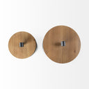Cyril Set of 2 Gray Metal W Brown Wood Lids Jars - Default Title