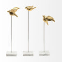 Aya Set of 3 11L x 4W Gold Metal Decorative Birds - Default Title