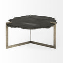 Shale 37 Irregular Live-Edge Black Slate wFlat Iron Base Coffee Table - Default Title