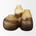 Pyla Large YellowBrown Glass Sand Dune Inspired Vase - Default Title