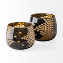 Mojave Small Black and Gold Detail Glass Vase - Default Title