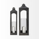 Ina Short Charcoal Metal Candle Holder Lantern - Default Title