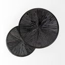 Chakra 197 Set of Two Round Dark Wood Top Black Frame Accent Tables - Default Title