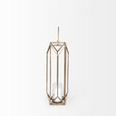 Ivy Small Gold Metal Geometric Cage Candle Holder Lantern - Default Title
