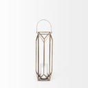 Ivy Small Gold Metal Geometric Cage Candle Holder Lantern - Default Title