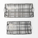 Kenneth Set of 2 24L x 12W Gray Metal Baskets - Default Title
