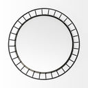 Helena 20L x 20W Black Metal Mirrored Bottom Round Serving Tray - Default Title