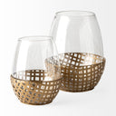 Reena II Large Gold Woven Metal Base Table Candle Holder - Default Title