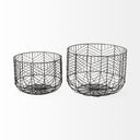 Idris Set of 2 Black Metal Geometric Mesh Bowls - Default Title