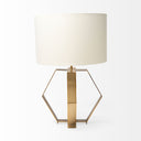 Edwards 26H Gold Metal Base w Cream Fabric Shade Table Lamp - Default Title