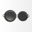 Lito Set of 2 Black Woven Metal Round Serving Trays - Default Title