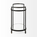Eleonore Black Metal Frame Two-Tier wGlass Shelves Bar Cart - Default Title