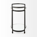 Eleonore Black Metal Frame Two-Tier wGlass Shelves Bar Cart - Default Title