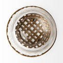 Reena II Large Gold Woven Metal Base Table Candle Holder - Default Title