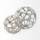Spiro 6L x 6W Off-White Hollow Decorative Orb - Default Title