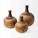 Afra Large Solid Wood Vase Shaped Decorative Object - Default Title