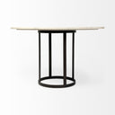 Tanner II 48 Round White Marble Top Black Metal Base Dining Table - Default Title