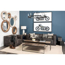 Trestman III 66L x 18W Brown Wood Top WBlack Iron Base Accent Bench - Default Title