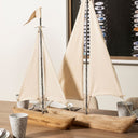 Tartane Small 17L x 2W BrownCream Nautical Inspired Sailboat - Default Title