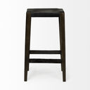 Nell 30 Seat Height Black Metal Seat Foot Rest With Black Wood Legs Stool - Default Title